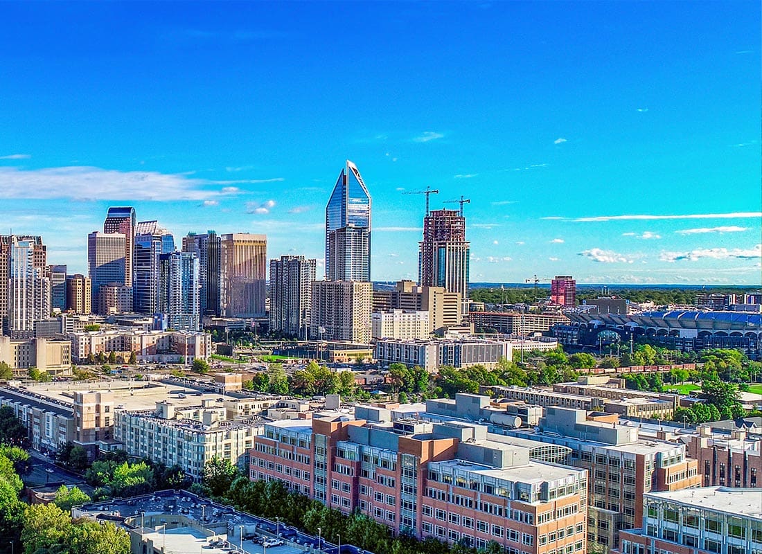 Contact - Charlotte, North Carolina Skyline on a Clear Day